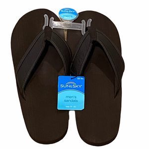 Sun & Sky Men's Brown Flip Flop Sandals SZ 9.5